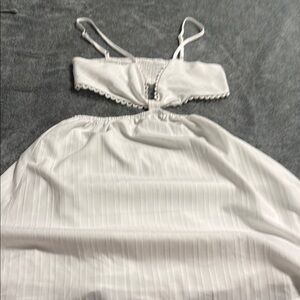 SHEIN White Sleeveless Top with Lace Detail